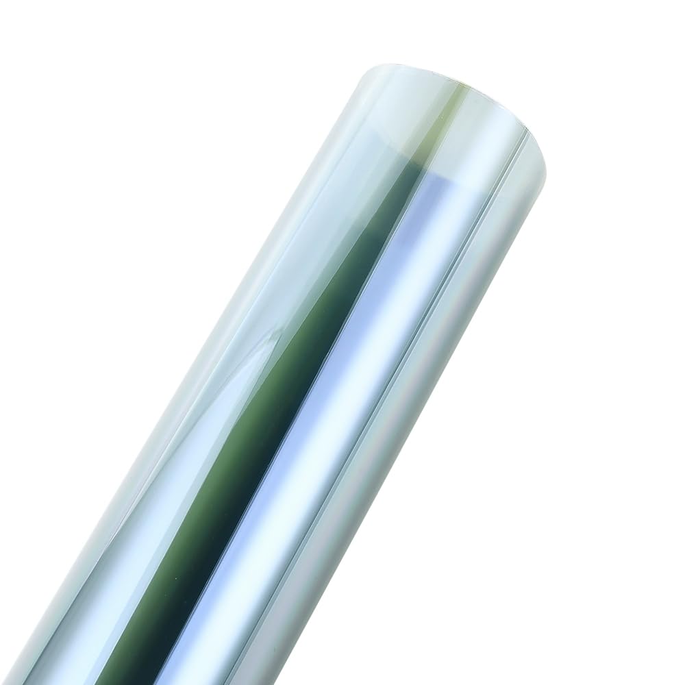 Blueshyhall Auto Tönungsfolie 80% VLT Hell Blau, Solarfolie UV-Schutz Auto Fenster Folie, Autofenster Wärmeschutz Sonnenschutzfolie für Heckscheibe Seitenfenster Dach Fenster Innen (100 x 300 cm)