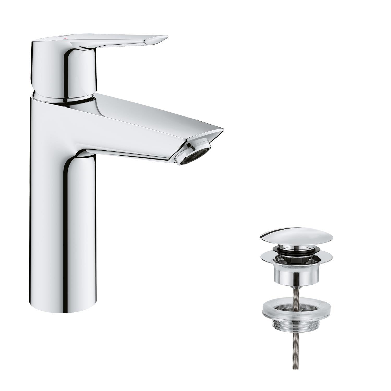 Grohe QUICKFIX Start Miscelatore Monocomando per Lavabo, Taglia M, Finitura Cromata, Strumento di Installazione Incluso