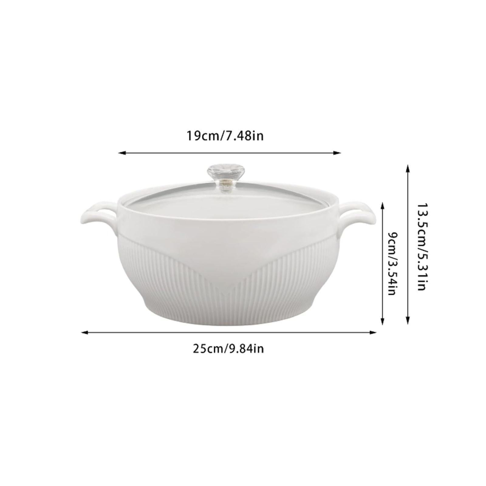 Soupière En Céramique Avec Couvercle En Verre, Porcelaine Servant La Soupe De La Soupière For La Décoration De La Cuisine De La Maison Du Restaurant, Jolie Soupière Plaquée En Céramique For La Soupe E
