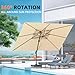 ORYNTREX 10' X 13' Outdoor Patio Umbrella Large Rectangle Cantilever Umbrella Heavy Duty 360°Rotation Offset Umbrella for Garden Deck Pool Patio,Beige
