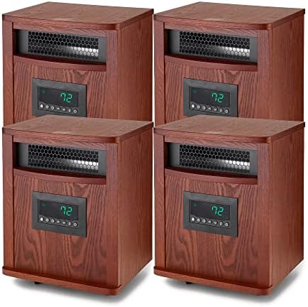 Amazon.com: Lifesmart 1500 Watt Portable Electric Infrared Quartz Space  Heater for Indoor Use with 6 Heating Elements, Caster Wheels, and Remote,  Brown (4 Pack) : Home u0026 Kitchen