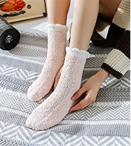 Kit 4 Pares Meias Felpuda Feminina Inverno Termica Super Macias Cores Sortidas