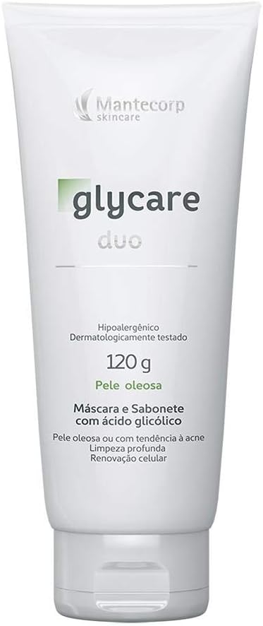 Duo Sabonete e Máscara Facial Glycare – 120g – Limpeza em Um Só Produto – Ajuda a Controlar a Oleosidade e Melhorar a Textura da Pele – Mantecorp