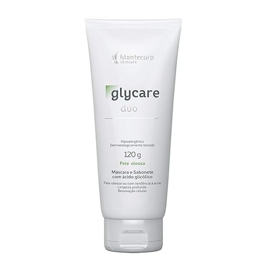 Duo Sabonete e Máscara Facial Glycare – 120g – Limpeza em Um Só Produto – Ajuda a Controlar a Oleosidade e Melhorar a Textura da Pele – Mantecorp