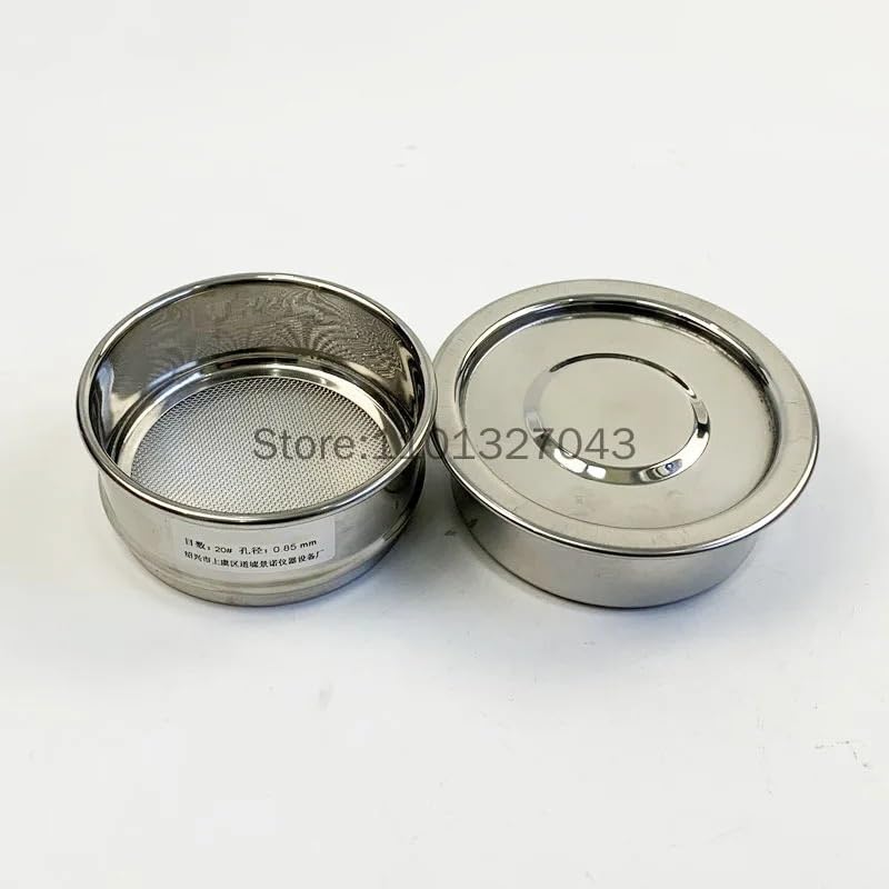 Juego de tamices de prueba de acero inoxidable de 10 cm con tapa y fondo for muestreo e inspección en laboratorio.(600mesh(0.026mm))
