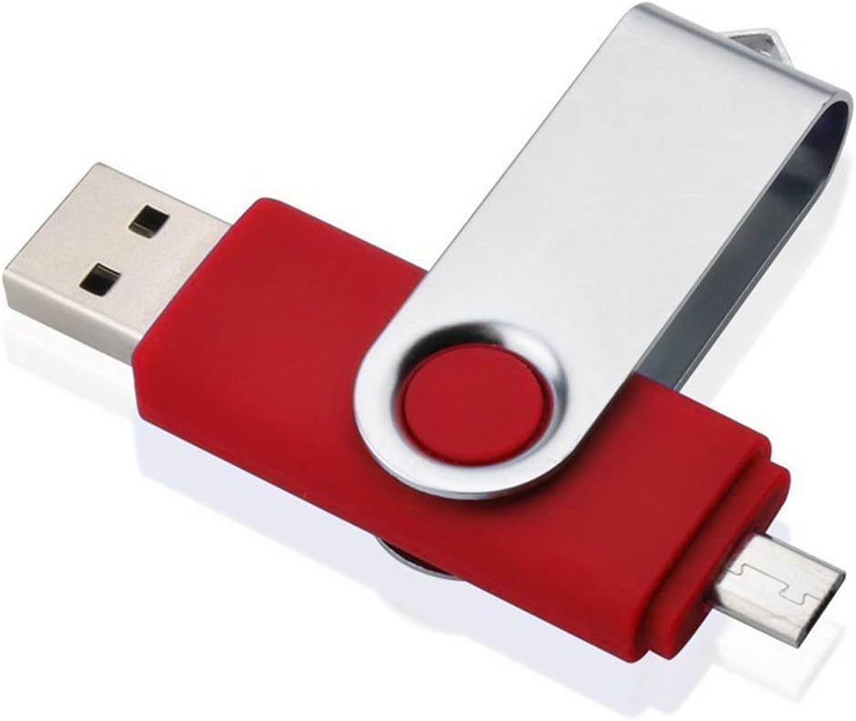 LIANGUK 32GB OTG(On the Go) Dual Port(Usb and Micro Usb) USB 2.0 Flash Drive Memory Stick Pen Drive for Android Smartphone Tablet & PC(Red)