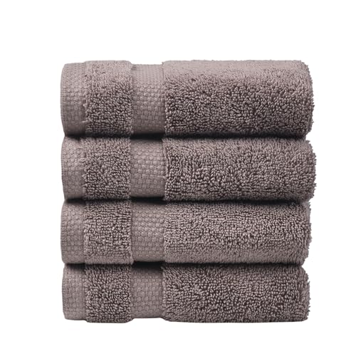 SOFE H&L | Olea Plush Turkish Cotton Wash Cloths, Set of 4 | Dark Gray