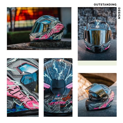 Image of HAX Force Aerodynamic Full Face Motorcycle Helmet for Street Bike DOT & ECE