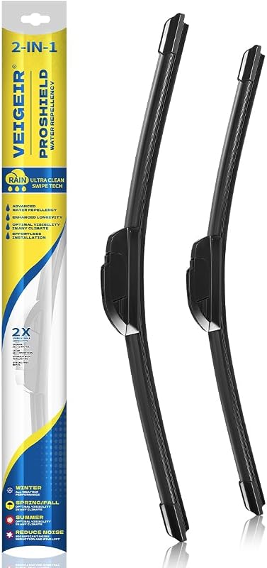 Palhetas do limpador de para-brisa VEIGEIR 26" + 16" com gancho J/U para Toyota RAV4 e Corolla – Kit com 2 unidades