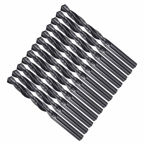 CoCud ドリルビット、23/64インチの切削直径、4241 HSSニトリディング黒118°切削角度の汎用ジョバービット - (用途:プラスチック、木材、軟質金属の穴あけに適しています)、12個入り