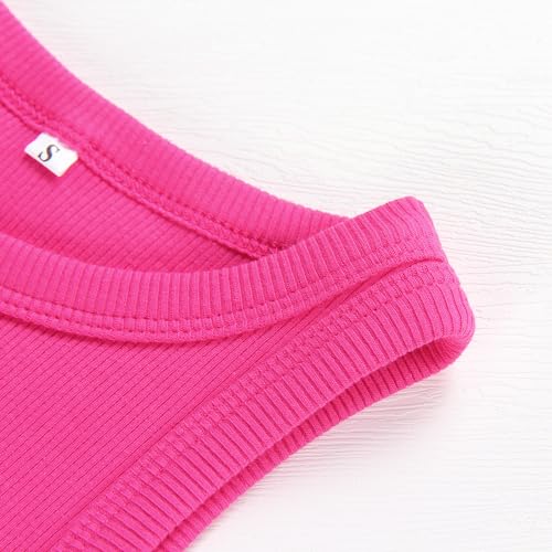 Image of Artfish Women Casual Basic Sleeveless High Neck Rib-Knit Y2k Crop Tank Top