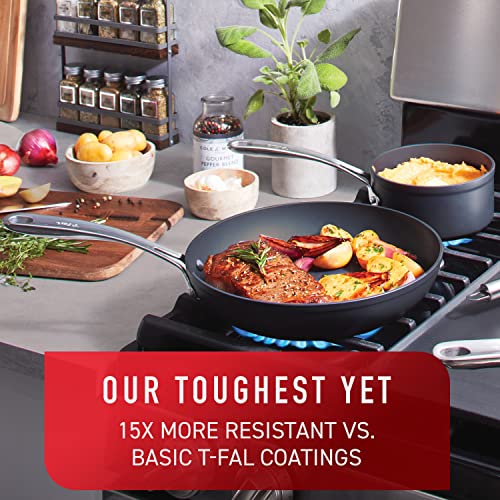 T-Fal Platinum Hard Anodized Nonstick Fry Pan 12 Inch Cookware, Pots And Pans, Dishwasher Safe Black #TOP2