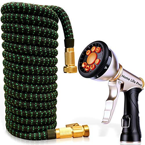 Expandable Garden Hose 50FT Heavy Duty No-Kink Compact Lightweight Waterhose ...