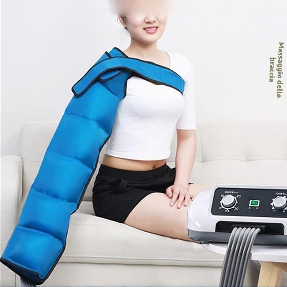 Massaggiatore Compressione D'Aria Per Vitelli,Elettrico Pressoterapia Per Casa Massagg Per Braccio Vita Gambe,6 Camere D'Aria Pressoterapia Linfodrenaggio Con Funzione Cronome(Color:2 Arm And Machine)