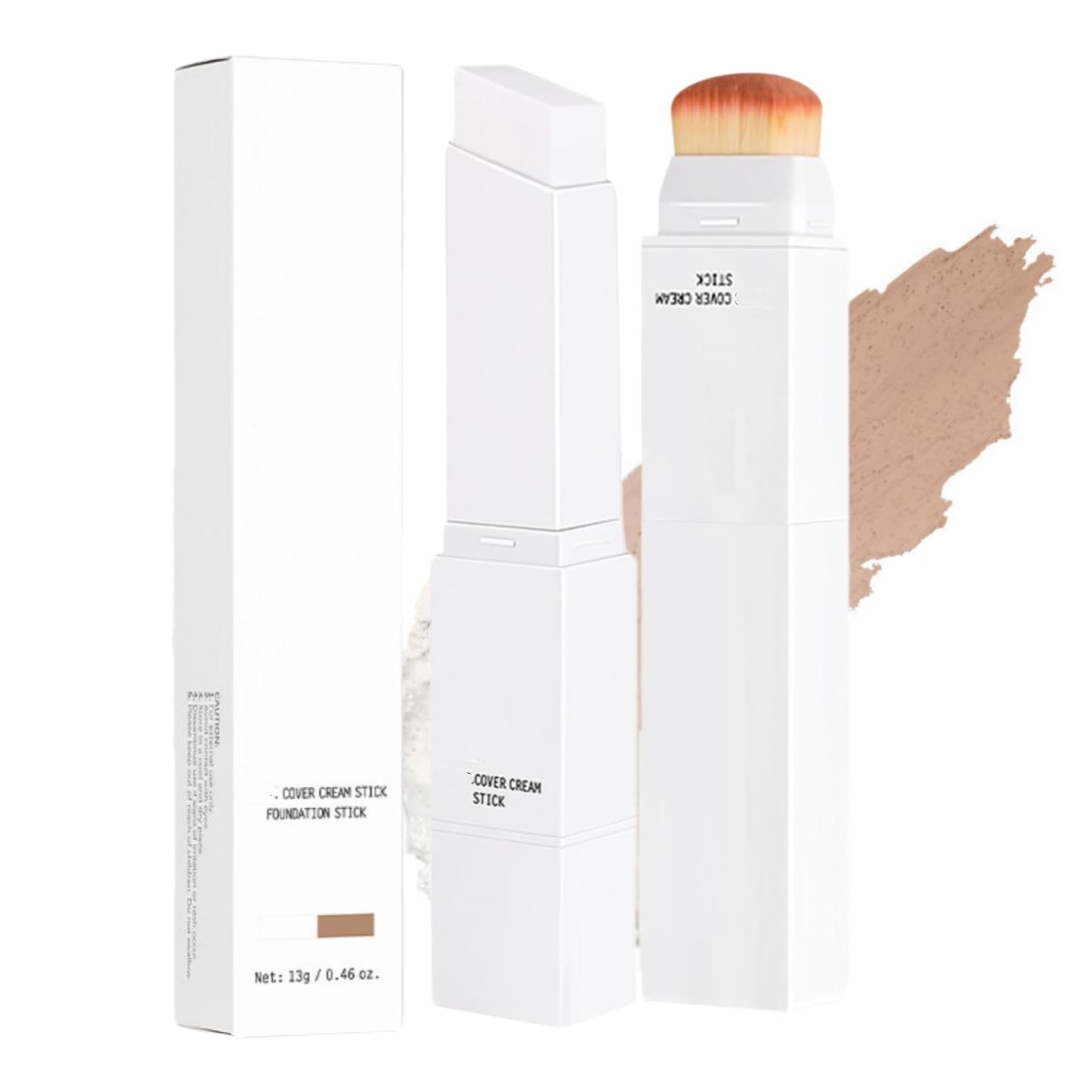 Facelove Foundation mit LSF 15, Color Changing Foundation Stick, 2 in1 Korean Foundation Make up mit Bürste, Facelove Veränderbares Foundation-Duo mit LSF 15 für Reife Haut ab 40 (#2 Dunkle)