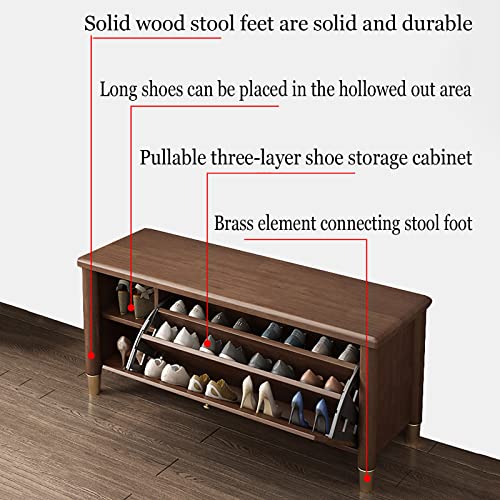 Banc de rangement à chaussures en métal et bois, meuble d'entrée 80cm pour couloir
