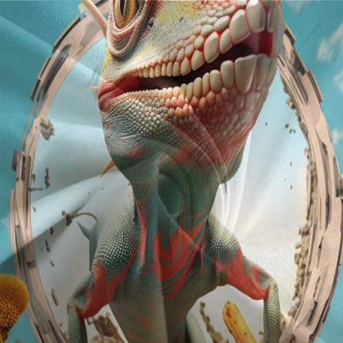 Parure de lit lézard 3D pour chambre d'enfant et ado en 140x200 - 7