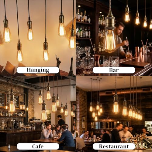 Image of fizzytech E27 Base 230 Lumens Antique Vintage Edison Glass Bulb with Squirrel Cage Filament Amber 40W Light Bulb One Unit