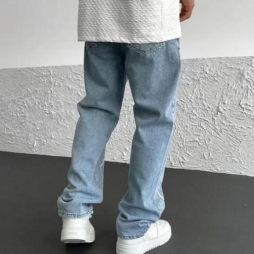 Jeans for Men Vintage Washed Straight Leg Jean Pants Teen Boys Fashion Hip Hop Streetwear Stretch Denim Pants Jeans3
