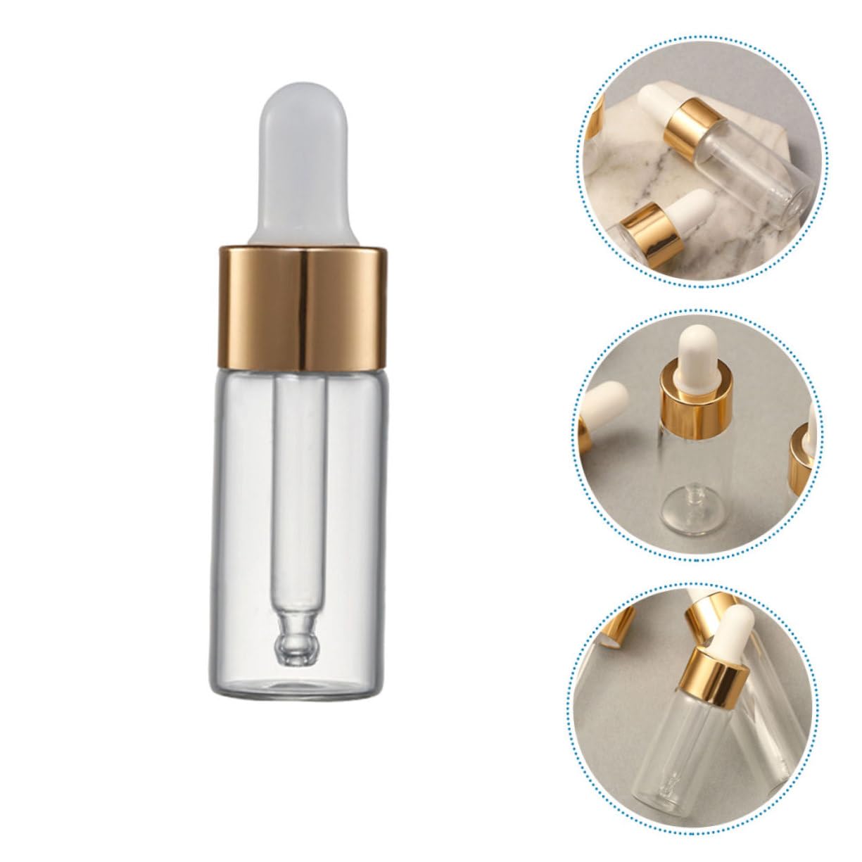 Beavorty Lot De 5 Flacons À Bille En Verre Anti-fuite Pour Voyage Flacons Distributeurs Multifonctions 10 Pièces X 5