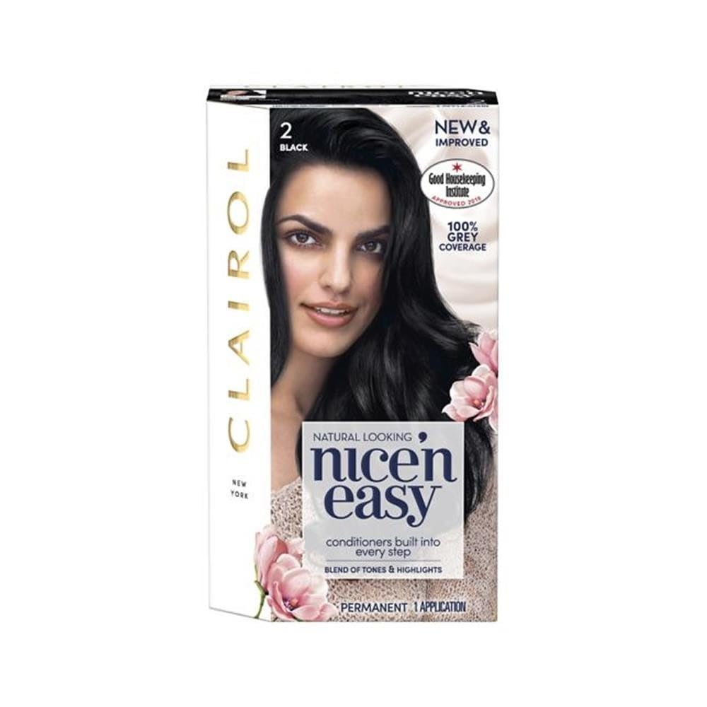 Clairol Nice'n Easy Permanent Hair Dye 2 Natural Black