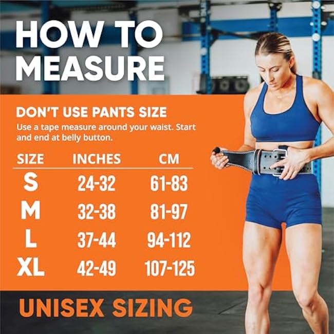 ProFitness Weight Lifting Belt (5mm Thick) - Leather Weight Belt for Men & Women - Back Support Squat Belt - Gym Belt for Weightlifting, Powerlifting & Deadlifts | Adjustable Weightlifting Belt