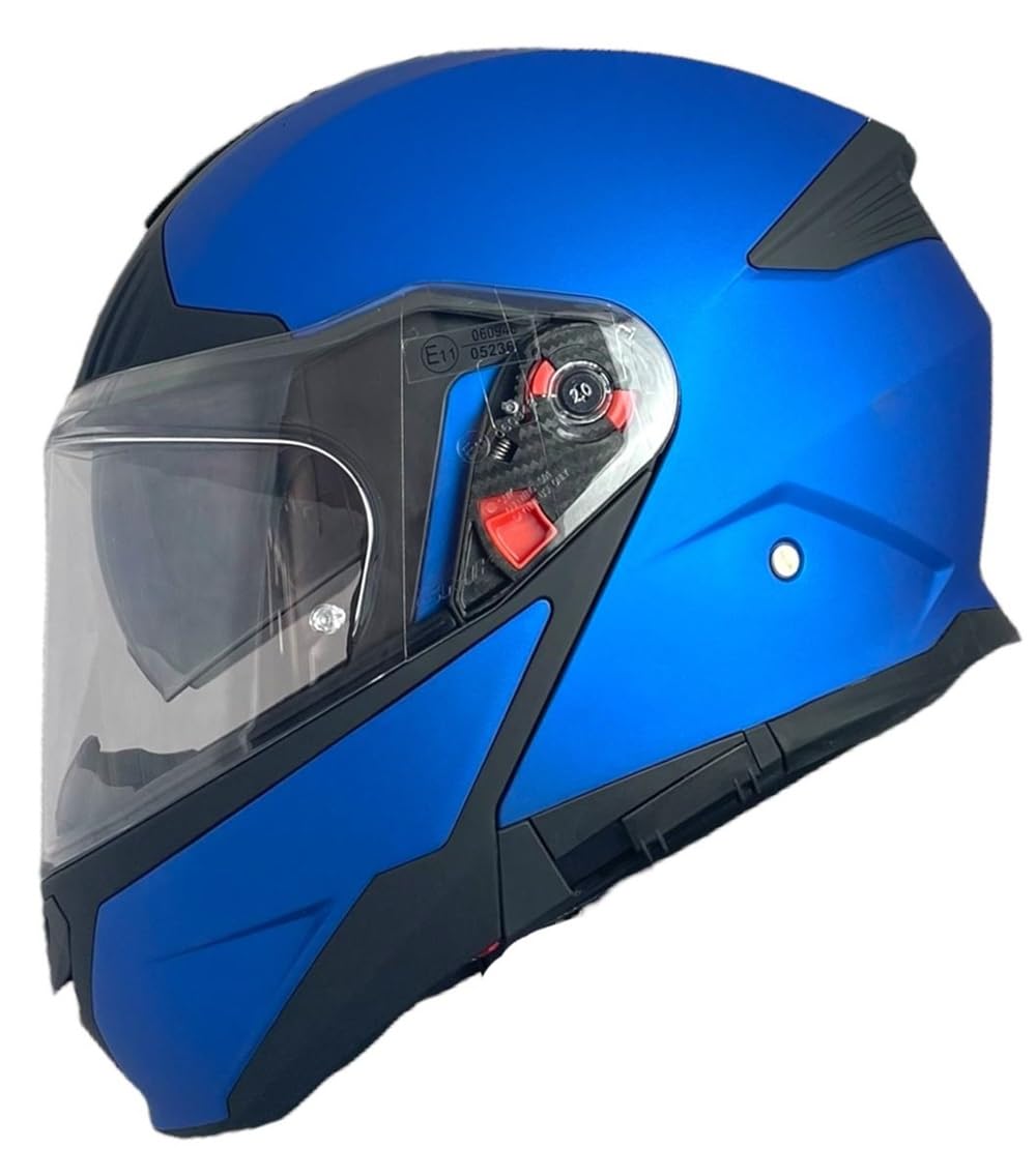SMK Helmets Casco Modular Modelo GULLWING Azul Mate (MA500) Totalmente Homologado 22.06 (M 57/58)