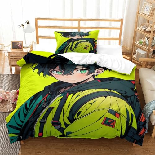 Funda nórdica de anime para cama single de 135x200 con funda de almohada 3
