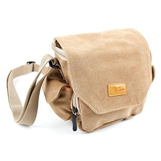 DURAGADGET Bolso Marrón/Canvas Compatible con Cámara Deportiva Topop | Pictek | CkeyiN® | Kuman SJ7000