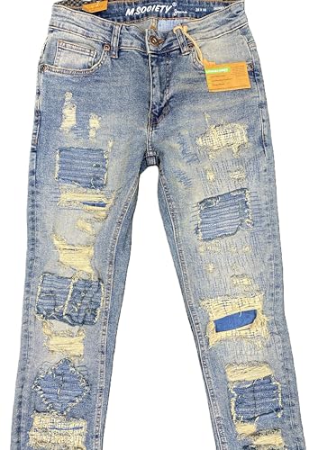 M-SOCIETY Mens Streched Mud Jeans MS-803102