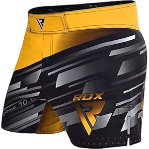 RDX MMA Blaze Shorts Stretch Clothing Training Cage Fighting Grappling Martial Arts Muay Thai Kickboxing Yellow