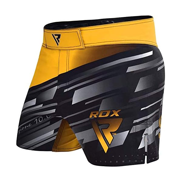 RDX MMA Blaze Shorts Stretch Clothing Training Cage Fighting Grappling Martial Arts Muay Thai Kickboxing Yellow