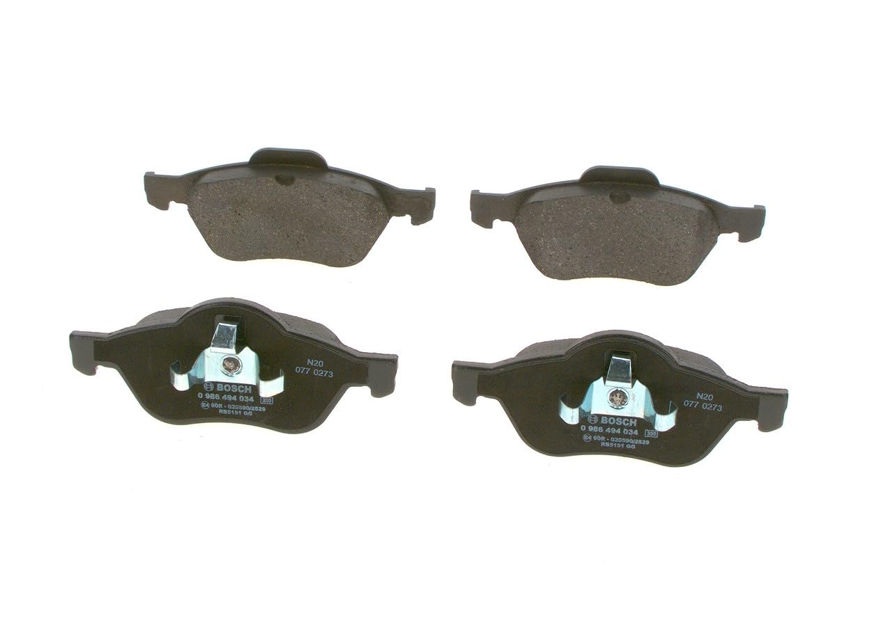 Bosch BP1004 - Brake Pads Car Front Axle - Bosch Quality - Reduced Noise and Dust - ECE-R90 Certified - Copper-Free - 1 Set of 4 Pads