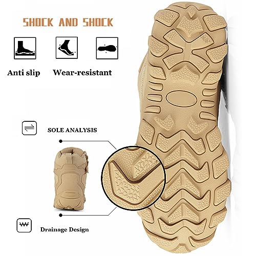 Men's Military Tactical Boots Combat Boots 6 Inches Lightweight Work Army Side Zipper Motorcycle Boot4