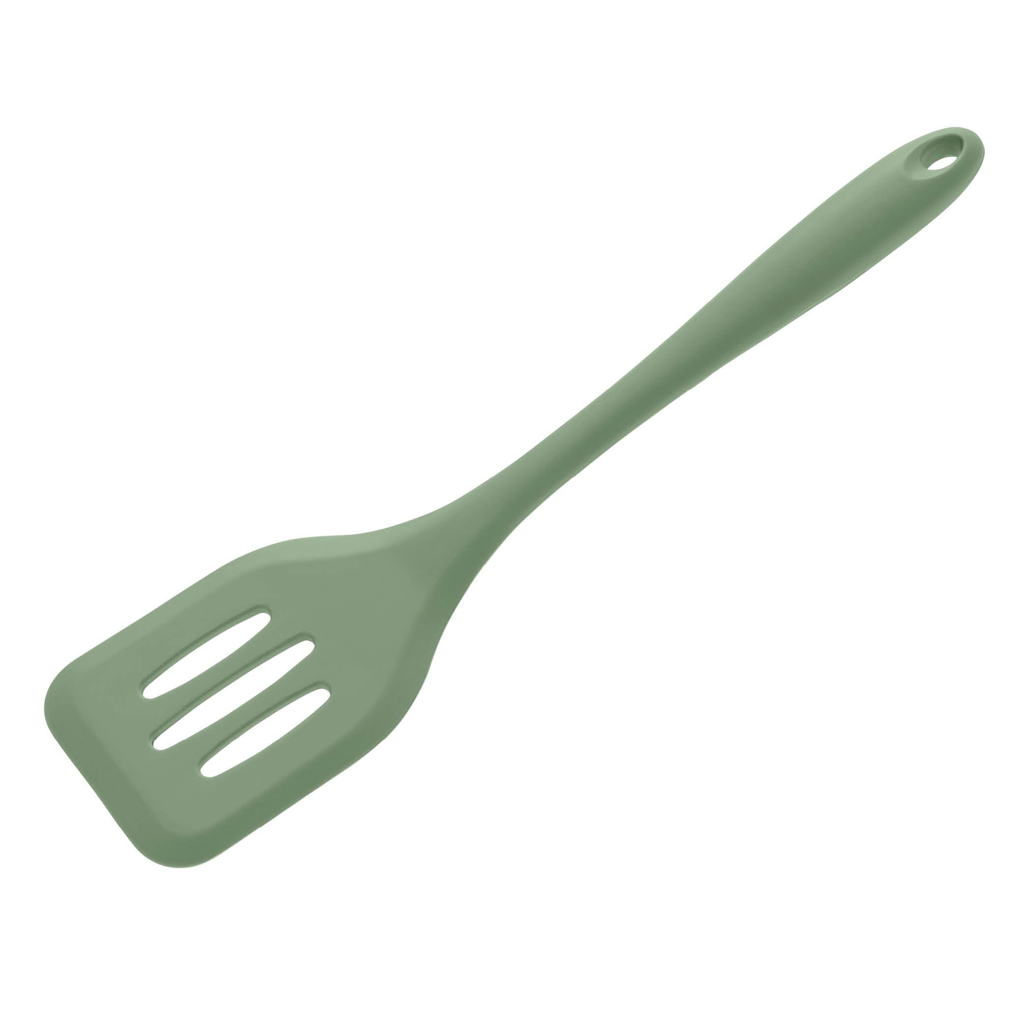 Wiltshire Silicone Slotted Turner, Flipping & Turning Tool, Fish Slice, Cooking & Serving Spatula, Heat-Resistant Utensil, Non-Stick, Non-Scratch, Moss, 29.5x6.9x1.7cm