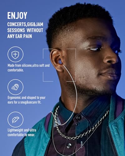 Image of Hearprotek Concert Ear Plugs, 2Pairs Reusable high Fidelity Musician Ear Plugs for Concerts Loud Music-Noise Reduction Ear Protection earplugs for Rave,Festival,Music,Tinnitus Relief