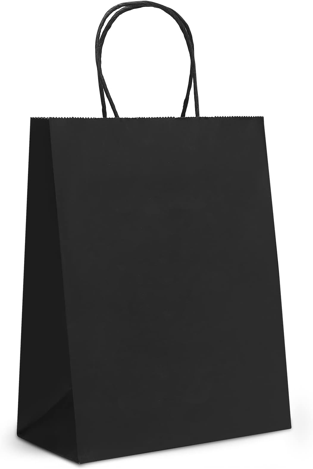 50 Pcs Black Kraft Paper Bags 15x8x21cm, 120 gsm Gift Bags with Handles, for Retail, Shopping, Business, Gift Packaging