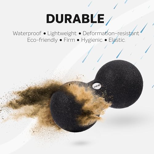Fizyo Duoball 16x8 cm - Faszienball für Rücken, Nacken & Triggerpunkt Therapie, EPP Massageball für Wirbelsäule, Physiotherapie & Schmerzlinderung, Doppelball für Tiefengewebsmassage - Schwarz