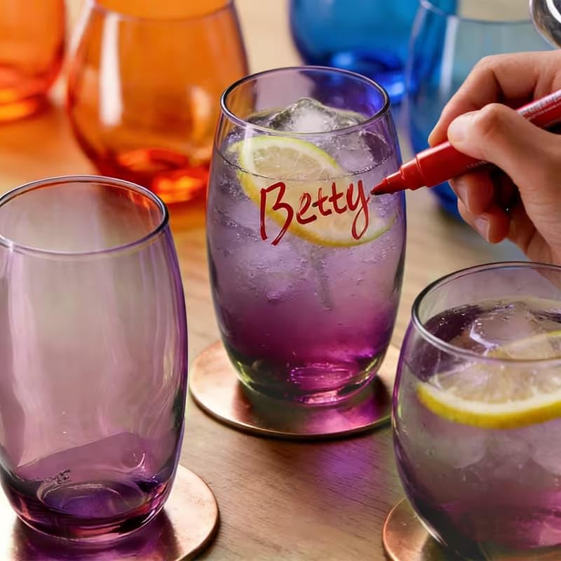 Image of PrimeWorld Water & Juice Tumbler Glasses Set of 6 - 380ml | Clear Heavy Drinking Glasses for Water, Milk, Juice, Beer, Whisky & Wine