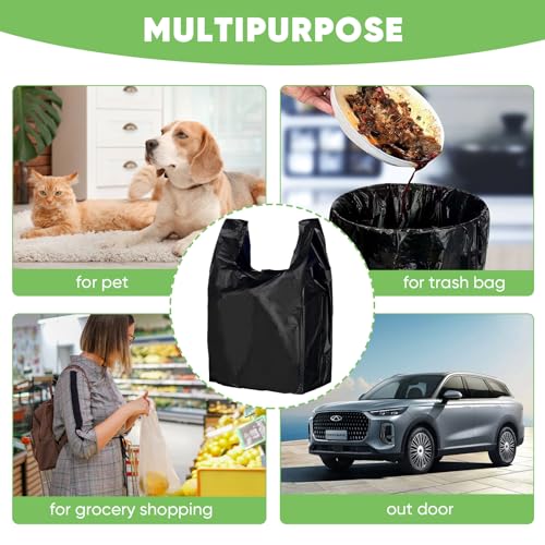 LainNeala 300 Pack Black Grocery Bags