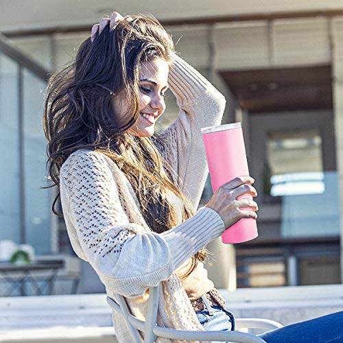 Zonegrace 4 Pack Mix Color Skinny Tumbler with straws,Double wall stainless Steel slim Insulated Water Tumbler With Lid , Bulk 20 oz tumbler cups with silicone bottom,Great Gift for Men and Women