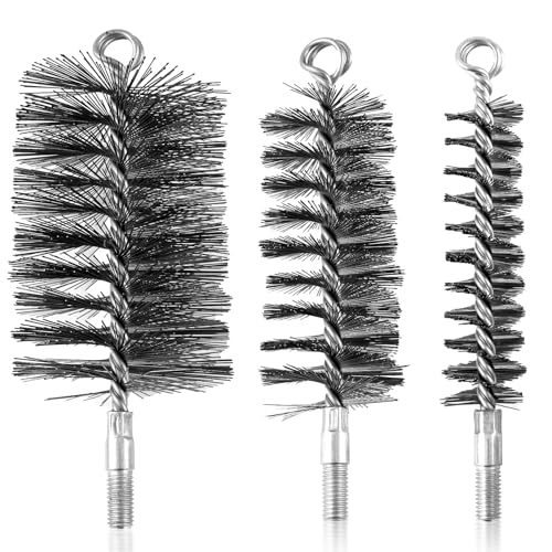 3PCS Cepillos de Alambre de Acero Para Tubo de Estufa Cepillos Para Tubo de Estufa Cepillos de Limpieza de Chimenea Cepillo Para Chimenea Para Limpiar Deshollinador de Chimeneas (30 mm, 50 mm, 80 mm)