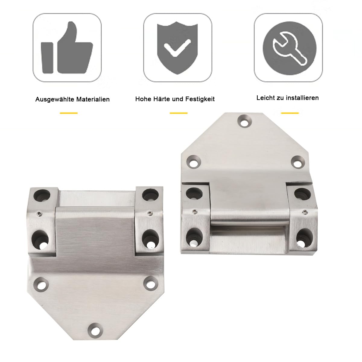 2x Edelstahl Schwerlastscharnier 500kg Belastung Scharnier Tür Türe V4A Türband
