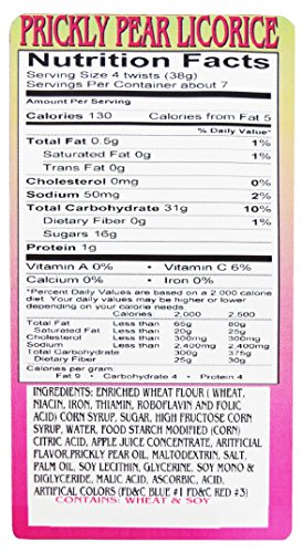 Shadow River Gourmet Prickly Pear Cactus Licorice Candy Twists 8 oz - Pack of 4