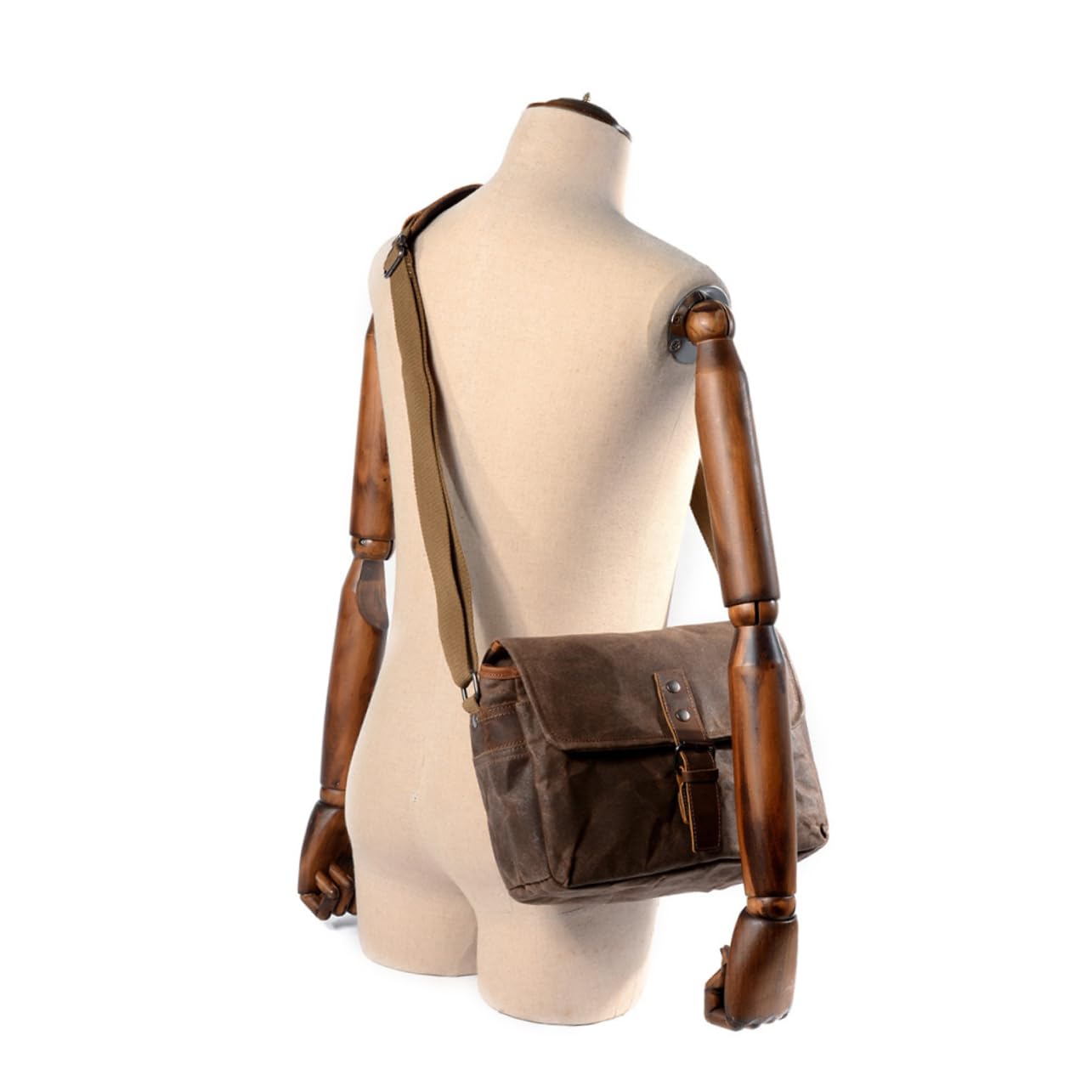 Borsa per Fotocamera in Tela Cerata Resistente All'acqua e Agli Urti Tracolla Singola per Uso Quotidiano e Viaggi Spazio per Macchina Fotografica e Obiettivi