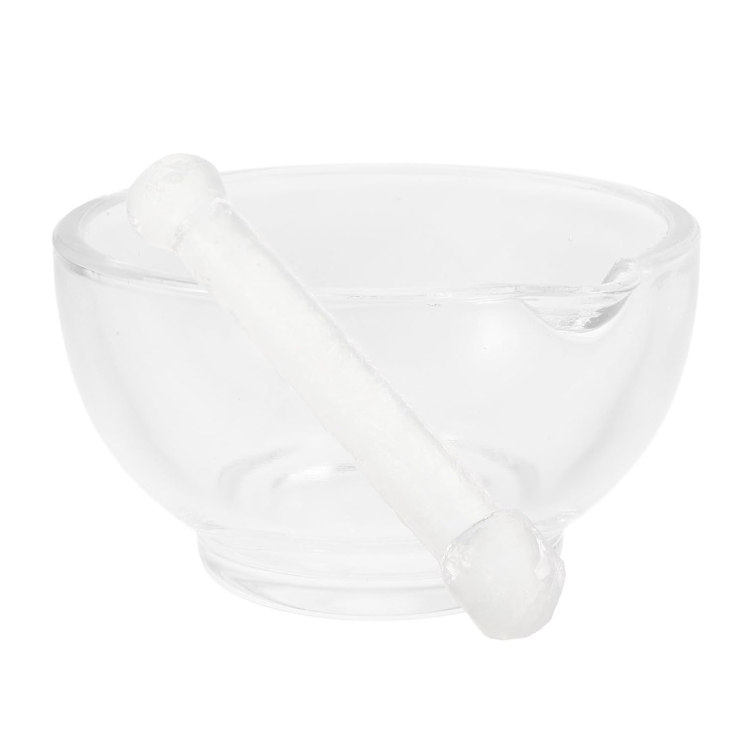 PRETYZOOM Mortar and Pestle Set 12cm Glass Grinding Bowl with Pestle for Kitchen Seasoning Crushing Medicine Grinding Pot Cooking Spice Tool