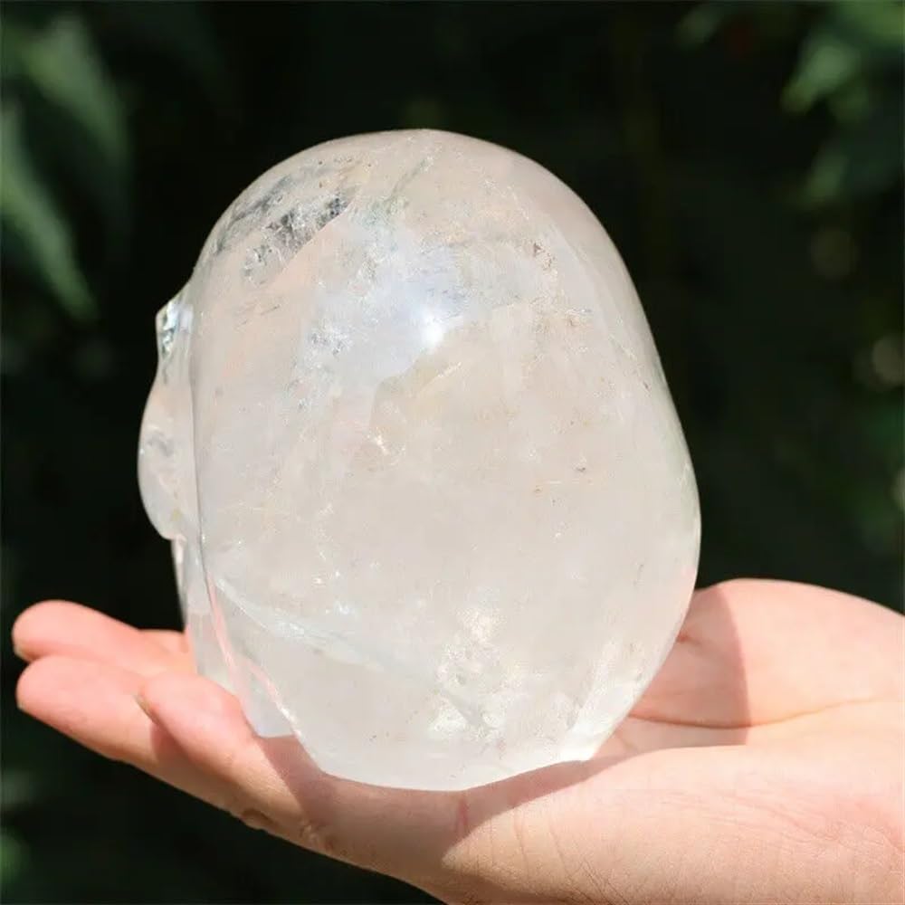 AtkitS Schön Natürlicher Bergkristall-Schädel, handgeschnitzter Bergkristall-Schädel, Reiki-Heilung (Size : 250-300g)