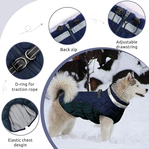 CITÉTOILE Hundemantel für Kleine Hunde - Warme Wasserdichte Hundejacke mit Fleece, Reflektierend Winddichte Winterweste für Dackel, Bulldogge