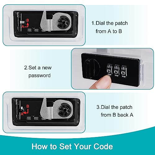 Image of Lalifebuss Combination Lock Boxes for Personal Items, Lockable Storage Box for Office Locker /School /Medicine /Snacks /Phone Jail /Electronic /Home (2 Pack /Black)