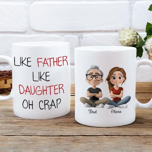 Taza personalizada para hija con texto como papá miniatura 4